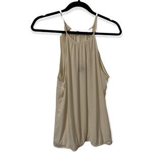 Express | Ivory Sleeveless Blouse w/ Back Cutouts | M